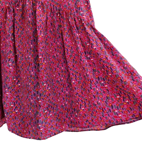 Rebecca Taylor Racerback Abstract Floral Ruffle Tank - Pink Pruple Multicolor - Picture 5 of 9